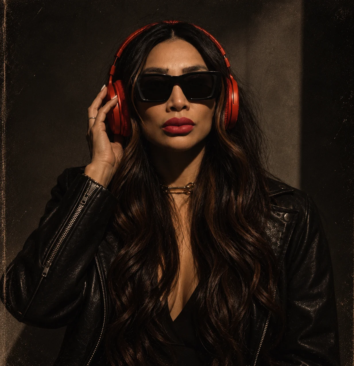 Chayenne Mallari wearing red headphones